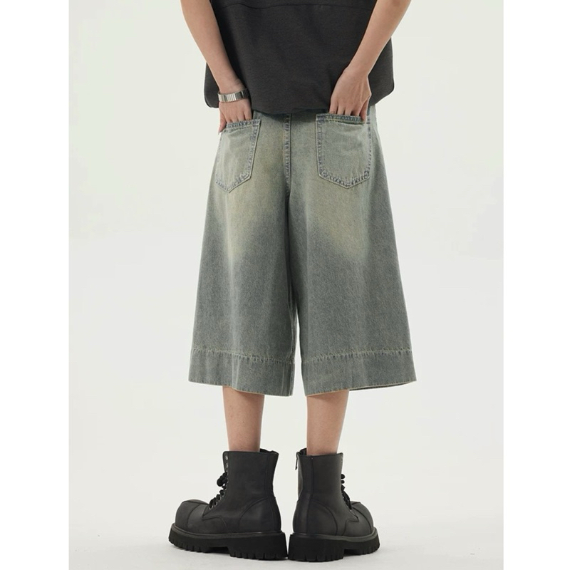 กางเกงยีนส์ขาสั้นผู้ชาย fade jorts