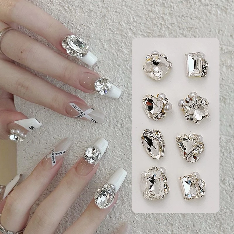 อะไหล่เพชรตกแต่งด้วยมุก สวย แวววาว 10 ชิ้น/ห่อ สินค้าพร้อมส่ง