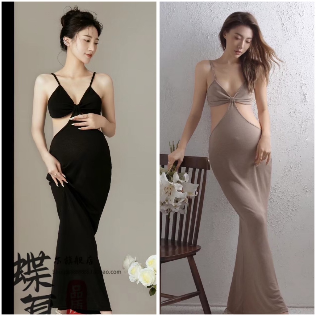 P027 ชุดคลุมท้อง ใส่ถ่ายสตูได้ ผ้านิ่มใส่สบาย
