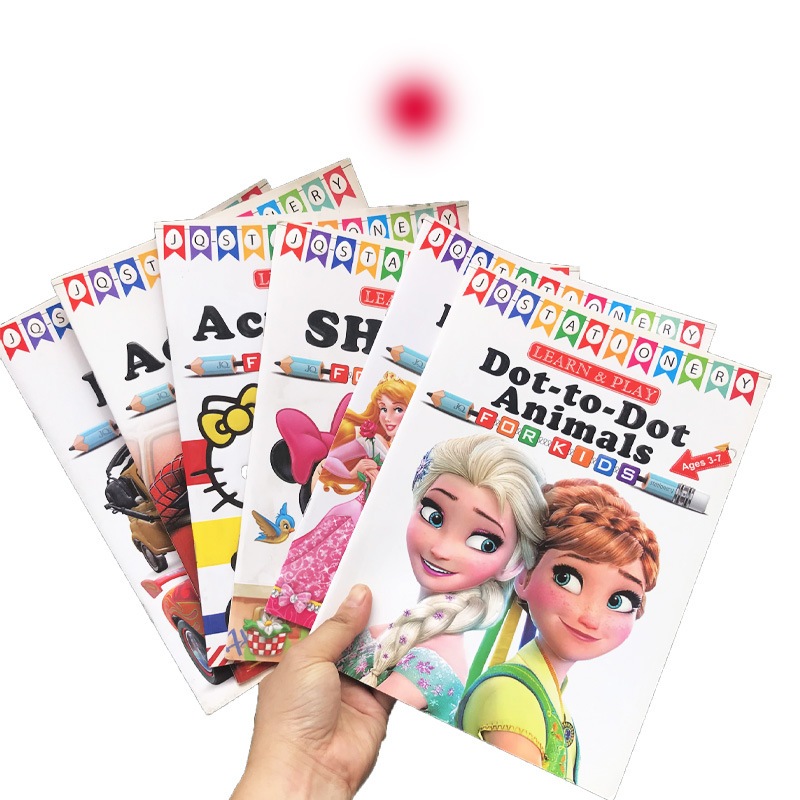 หนังสือกิจกรรม สมุดระบายสี สมุดภาพ แบบฝึกหัดอนุบาล พร้อมสติ๊กเกอร์ Play & Learn For Kids  Ages 3-7 ฝึกเขียนและระบายสี