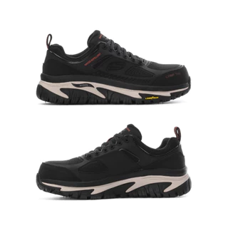 SKECHERS WORK รองเท้าเซฟตี้ สีดำ รุ่น Arch Fit Road Walker - Raylan หัวคอมโพสิต กันกระแทก 200154-BLK