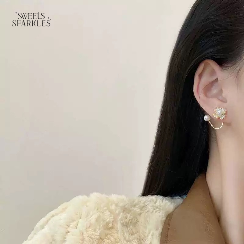 ส่งฟรี!! Sweetssparkles ต่างหู สไตล์เกาหลี ก้านเงิน𝑆𝑖𝑙𝑣𝑒𝑟 92.5%  ต่างหูมุก Earring Fashion FL00011