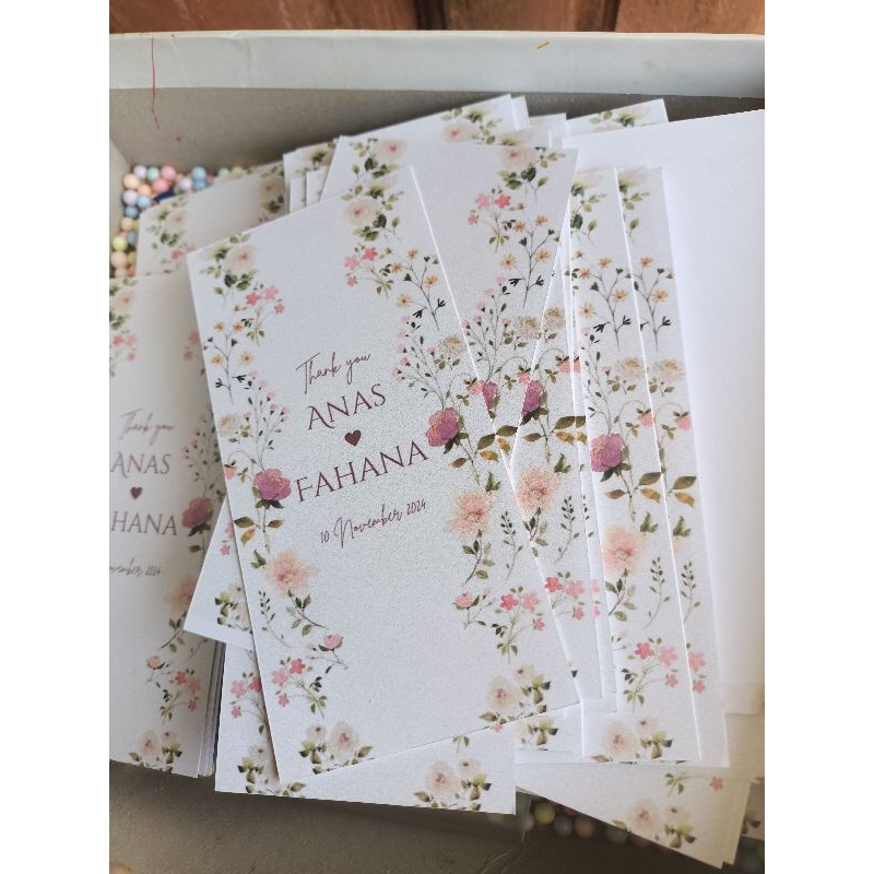 แผ่นรองของชำร่วย  งานแต่งงาน  ของระลึกขนาด 7*14 cm รวมซอง