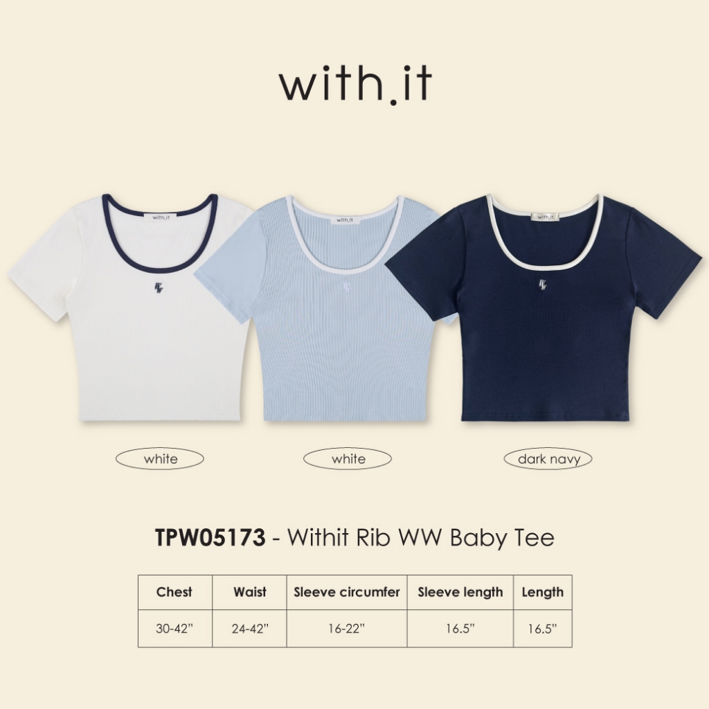 ลด 75.- พิมพ์ WTSD12 with.it.store - TPW05173 เสื้อริบเบบี้ทีปักดับบลิวดับบลิว