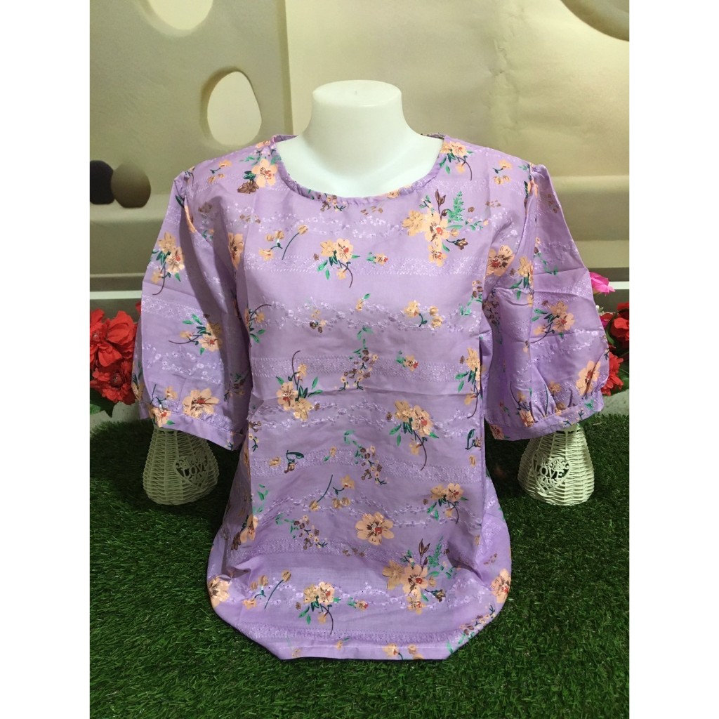 เสื้อสาวอวบ เสื้อลายดอก เสื้อสงกรานต์ กระดุมหลัง  รุ่น9842 สินค้า