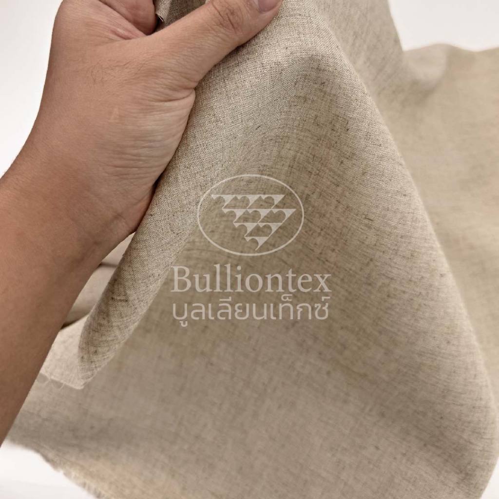 ผ้าไลโอเซลล์ ลินิน Lyocell Linen มีลายทอเส้นใยในตัว เนื้อนิ่ม ระบายอากาศได้ดี ขนาด 1 หลา