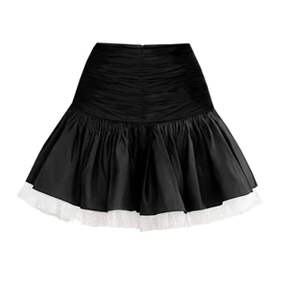 LUCA STUDIO_Patricia skirt (Pre-order 28 Aug.) - กระโปรงเอวสูงทรงบาน ผ้าTaffeta ด้านดีเทลเย็บรูด ตัดระบาย