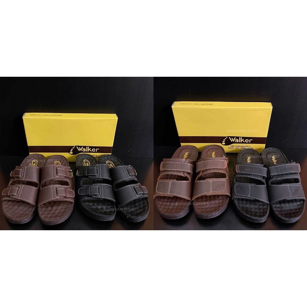 Walker รองเท้าแตะ ผู้ชาย Classic Leather Sandals หนังแท้ วอร์คเกอร์ รุ่นคราสสิค ลิขสิทธิ์แท้ 100%