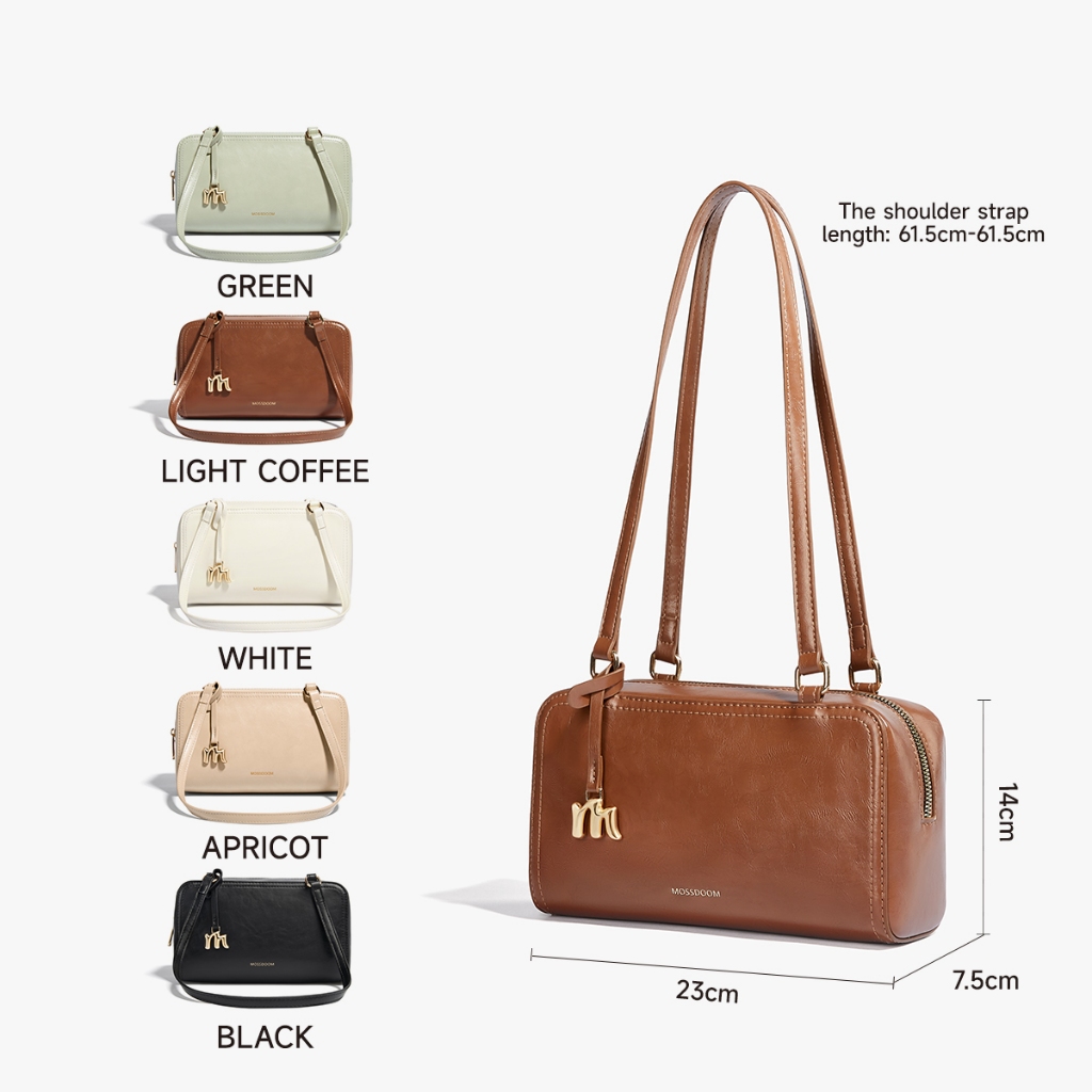 MOSSDOOM Reyna Bag กระเป๋าสะพายไหล่ผู้หญิงลำลองและเรียบง่าย