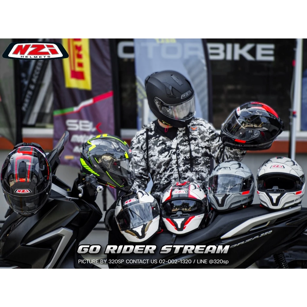 หมวกกันน็อค NZi GO RIDER STREAM ติดตั้งกล้องได้ !! ของแท้จากสเปน!! ส่งไว!! thumbnail 9