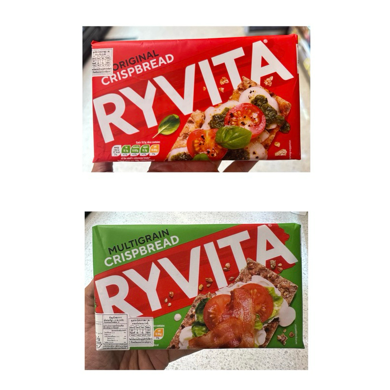 Ryvita ขนมปังข้าวไรย์อบกรอบมีให้เลือก 2 แบบ 250 กรัม Ryvita Rye Bread, 2 types to choose from, 250g.