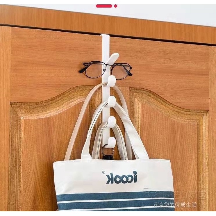 ประหยัดพื้นที่ ที่แขวนของหลังประตู ตะขอแขวนประตู ที่แขวนของ5ช่อง - รูปที่ 7