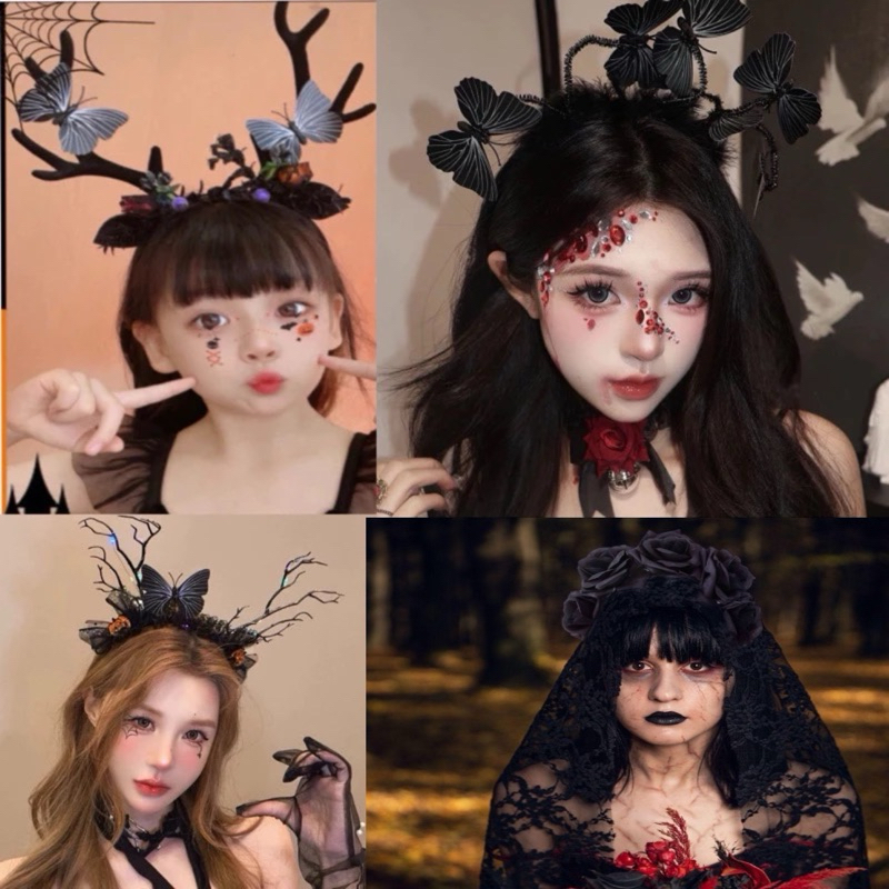 พร้อมส่งในไทย Halloween setN0101ที่คาดผมแฟนซี ปีศาจ เดวิล ซาตาน ฮาโลวีน Devil​ helloween พร้อมส่งในไทย