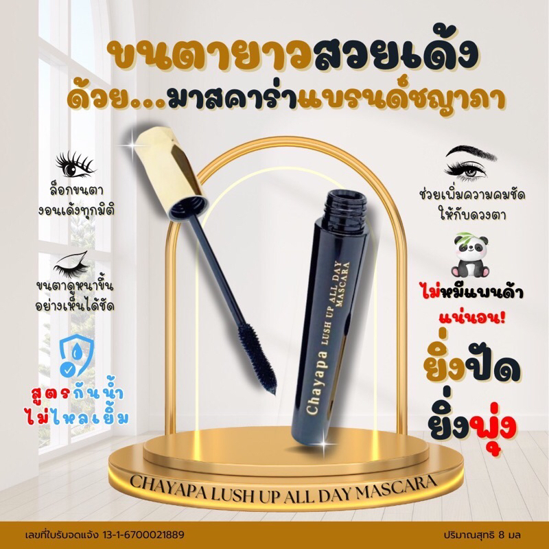มาสคาร่าปัดขนตาเด้งงอน CH.กันน้ำบำรุงขนตายาว