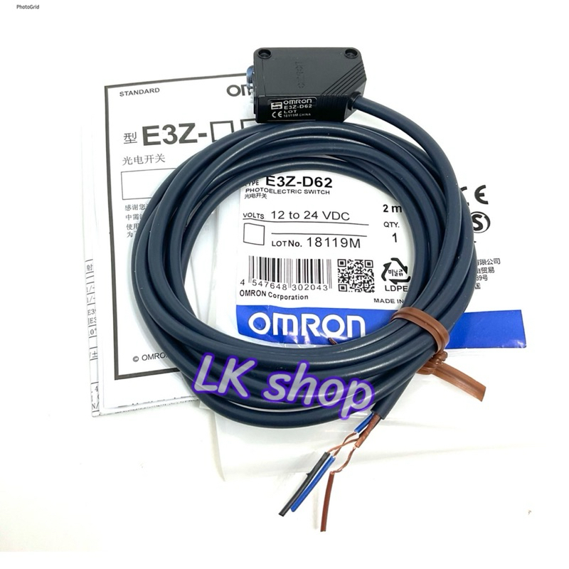 E3Z-D62 / E3Z-D61(NPN-NO) Photoelectric switch โฟโต้ เซ็นเซอร์ Sensor จับวัตถุ 12-24VDC OMRON