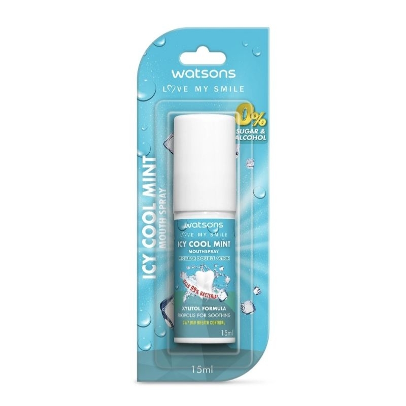 WATSONS วัตสัน ไอซี่ คูล มิ้นท์ เม้าท์ สเปรย์ 15มล.ฟ้า
