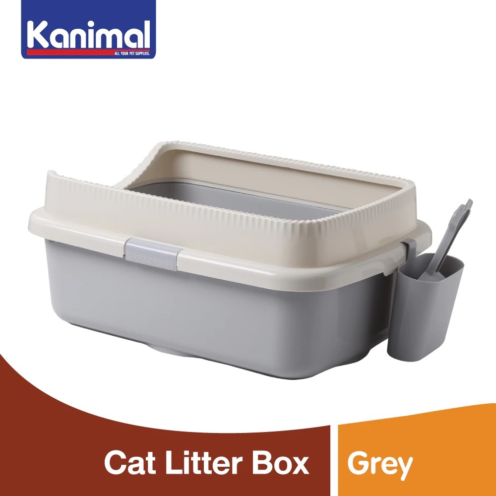Kanimal Cat Toilet กระบะทรายแมว ห้องน้ำแมว รุ่นมีขอบ สำหรับแมวทุกสายพันธุ์ 58x40x24 ซม. แถมฟรี! ที่ตักทราย - รูปที่ 7