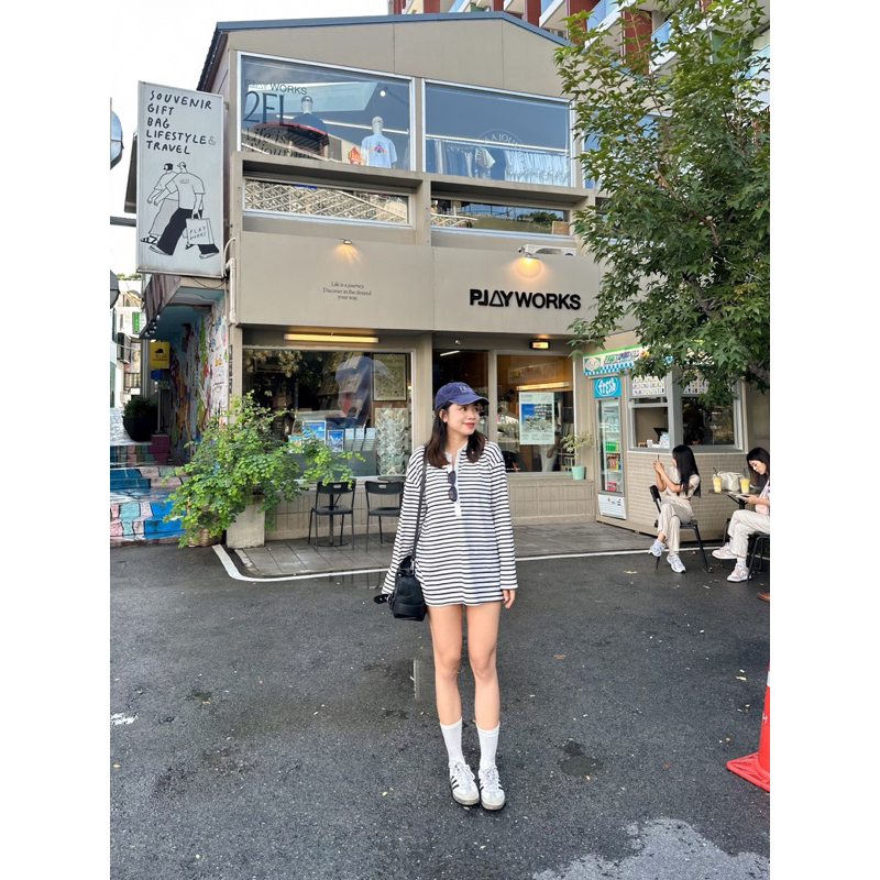 ชุดเซตเสื้อ + กางเกงผ้าใหม่พรหม kerby stripe set ชุดเซตเสื้อ + กางเกงผ้าไหมพรหม : Everydaylookk store