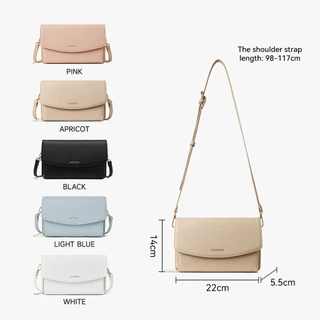 MOSSDOOM Eve Bag กระเป๋าสะพายสุภาพสตรีสไตล์มินิมอล กระเป๋าแฟชั่น มี5สี(ดำ/แอปริคอท/ชมพู/ขาว/น้ำเงิน) สีสวยตรงปก