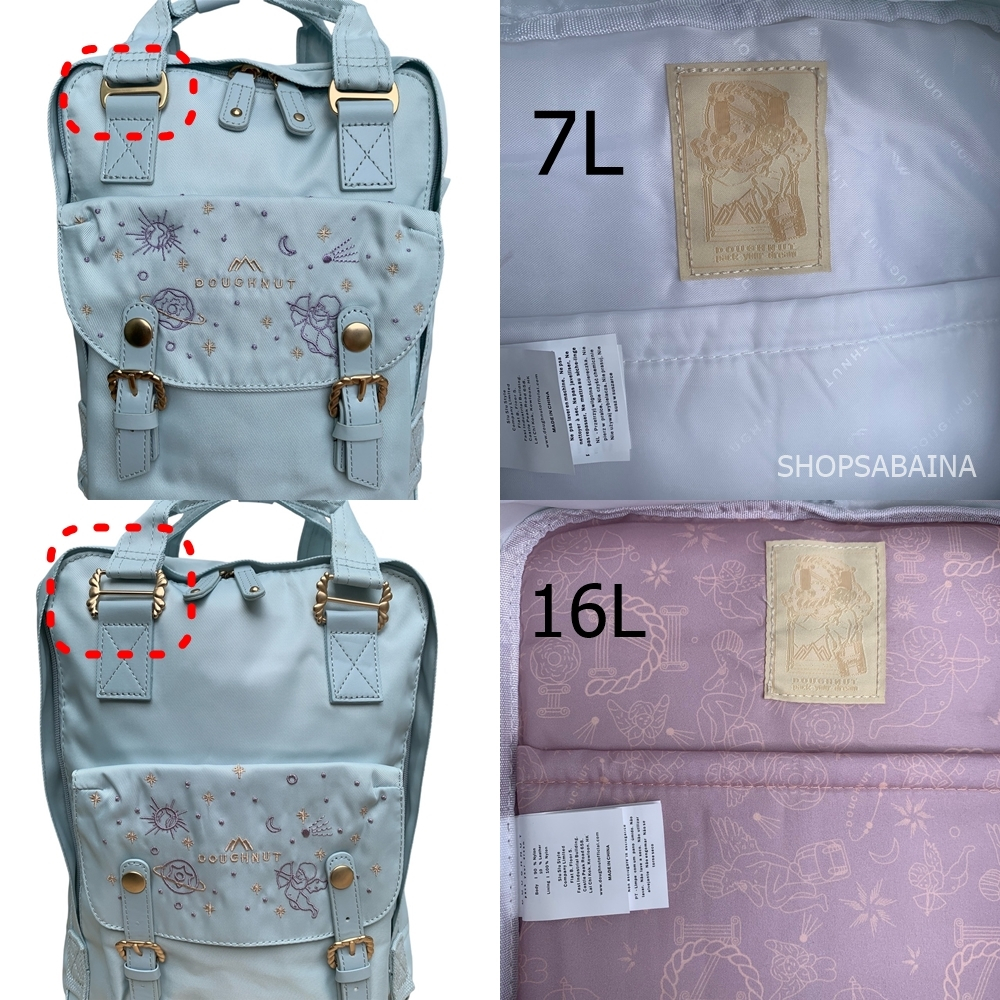 Doughnut Macaroon Galaxy Series Backpack กระเป๋าเป้สะพายหลังโดนัท ลายกาแล็กซี่ (แถมพวงกุญแจ)