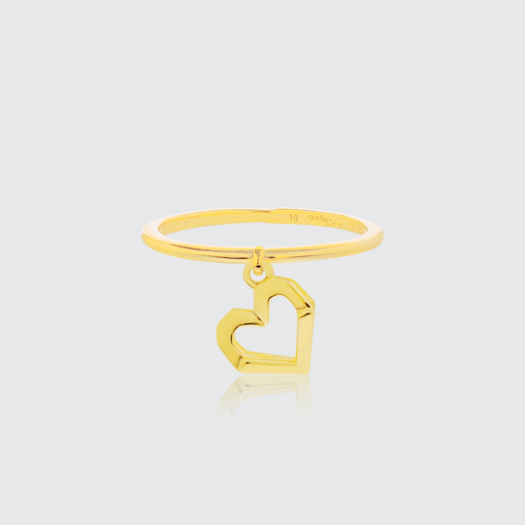 ORIGAMI LUCKY RING แหวนห้อยจี้ลายกระดาษพับ สัญลักษณ์แห่งความโชคดี และ ความสุข 13 ลาย สีทอง 18K Gold