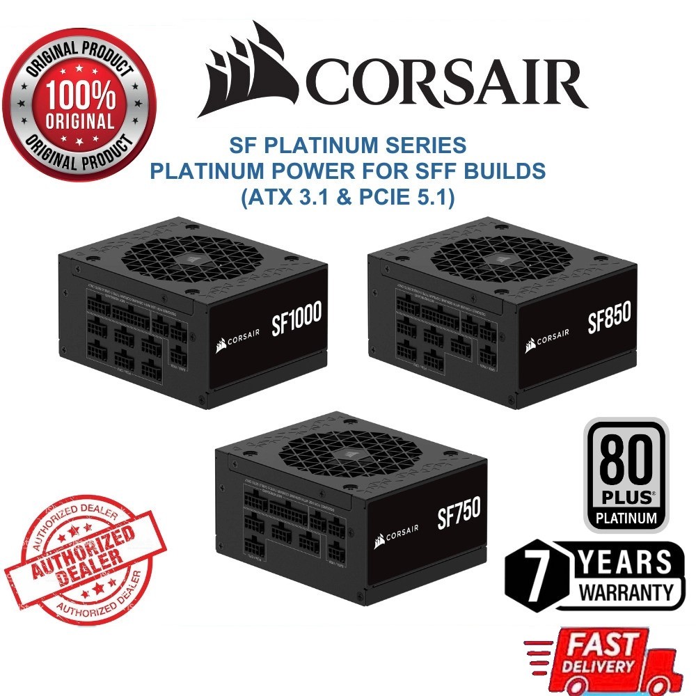 PSU SFX CORSAIR SF750 750W SF850 850W SF1000 1000W 80PLUS PLATINUM Full Modular Power Supply ATX 3.0