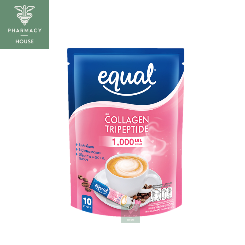 Equal อิควล กาแฟปรุงสำเร็จรูปผสมคอลลาเจน 180 กรัม (10 ซอง)