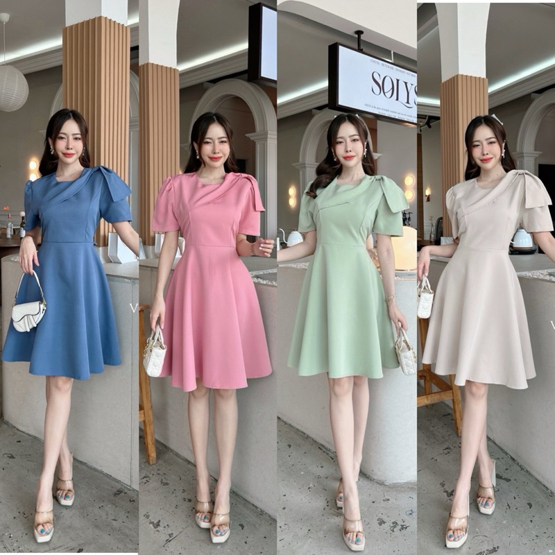 SHERLYN DRESS เดรสออกงานโบว์ข้าง