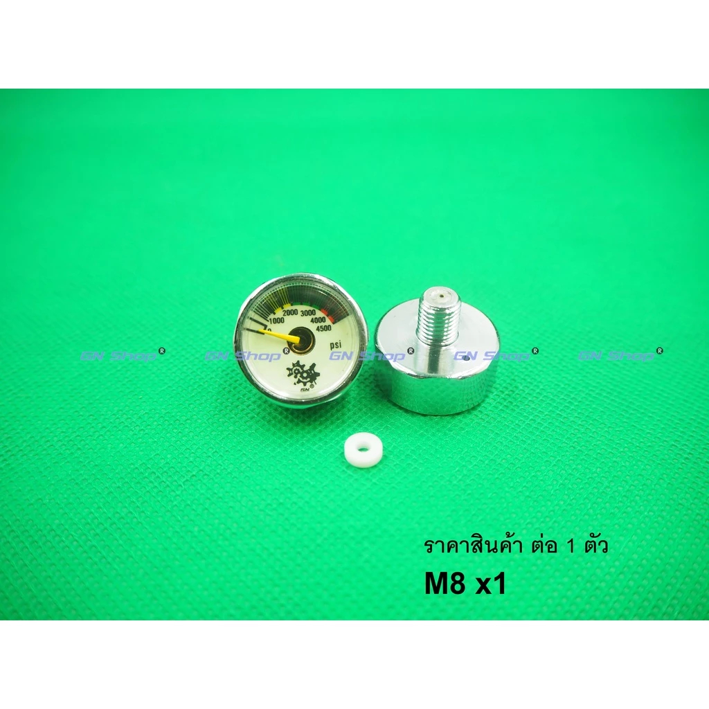 เกจวัดแรงดันสูง 4500 PSI แบบเรืองแสง สำหรับ ถัง CO2 PCP HPA Paintball มีขนาดเกลียว M10x 1,M8x1 (ราคาต่อ 1 ชิ้น)