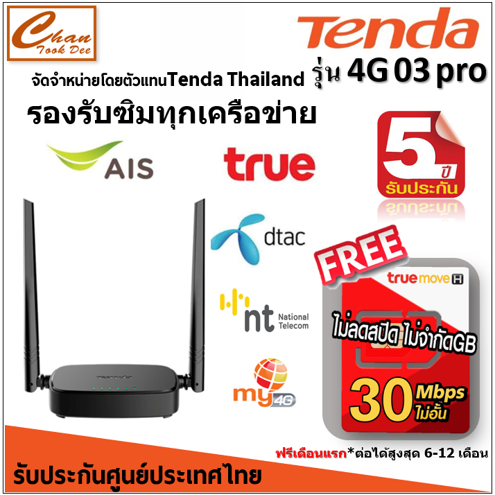 สุดคุ้ม.. Tenda 4G03 Pro เราเตอร์ใส่ซิม Wi-Fi 4G LTE Router ฟรี ซิมเน็ตไม่อั้น มีตัวเลือก เหมือน TP-Link MR100 MR105