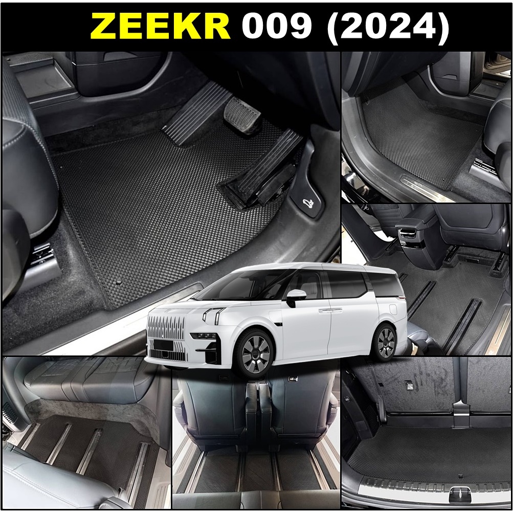 ยางปูพื้นรถยนต์ ZEEKR 009 2024 พรมรถลายวาฟเฟิล เข้ารูป ในรถ เต็มคัน