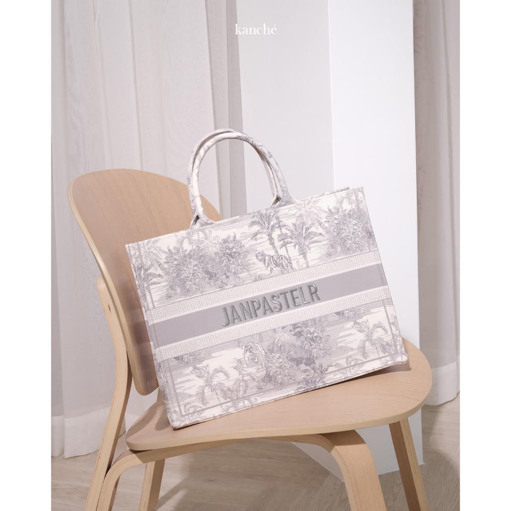 Kanche Tote Bag - Smoke Jungle กระเป๋าถือ Canvas ปักชื่อ