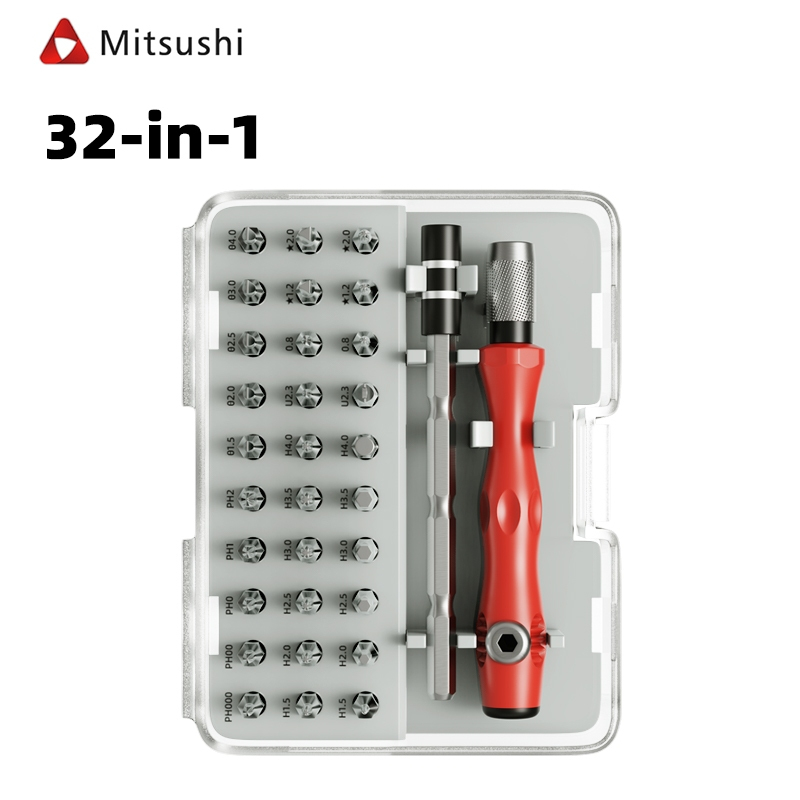 Mitsushi ชุดไขควงแม่เหล็ก ยาว12ซม.  24IN 1 /32 IN1 วัสดุเหล็กอัลลอยด์ ไขควงNotebook สําหรับซ่อมมือถือ ซ่อมนาฬิกามือถือ