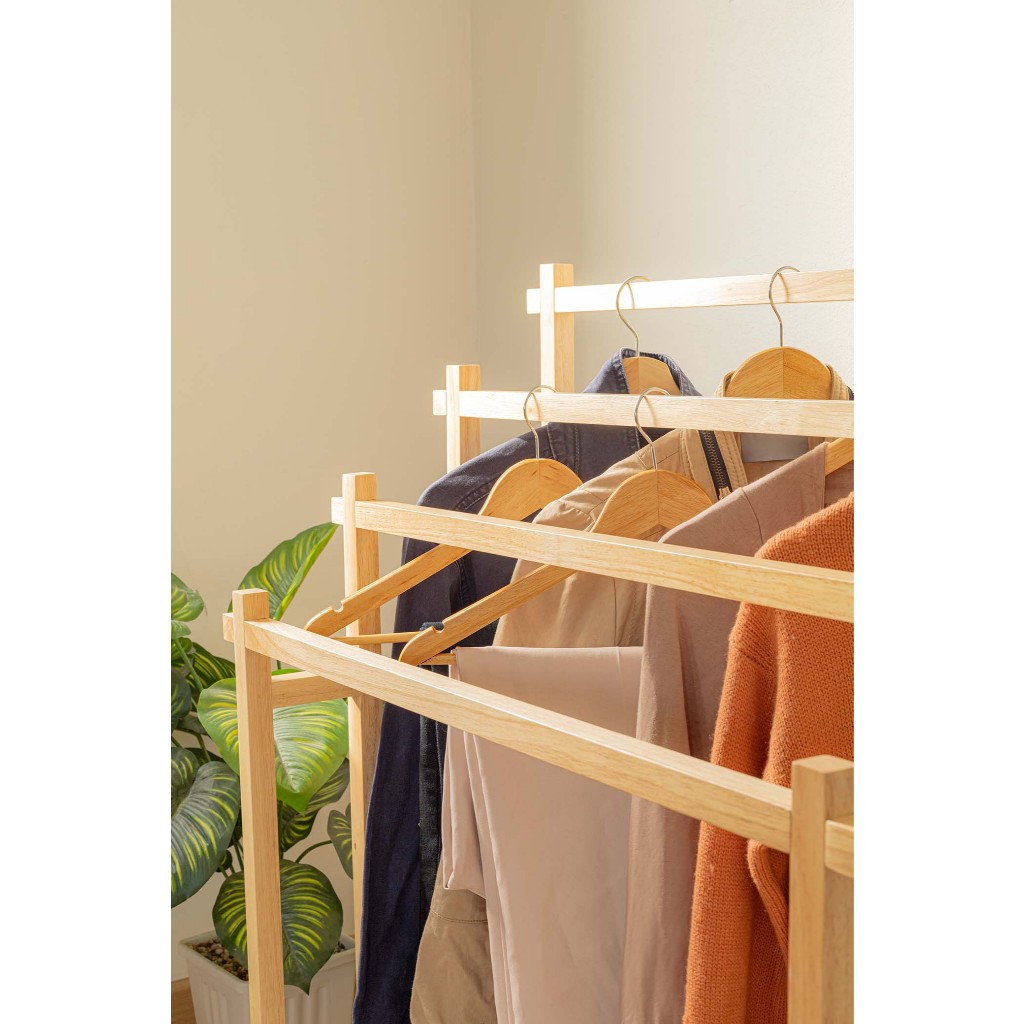 THE WOOD'S TALE ราวพาดผ้า 4 เส้น Towel rack จากไม้แท้ธรรมชาติ 100%ช่วยให้จัดผ้าให้เป็นระเบียบสวยงาม - รูปที่ 6