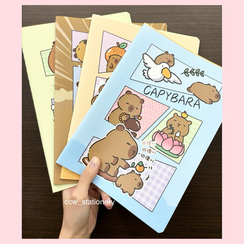 (16K-9038) สมุดโน้ต มีเส้นบรรทัด ลายคาปิบาร่า Capybara ขนาด 18.9*25.5cm มีทั้งหมด 4 ลาย ร้านจะสุ่มลายให้นะคะ