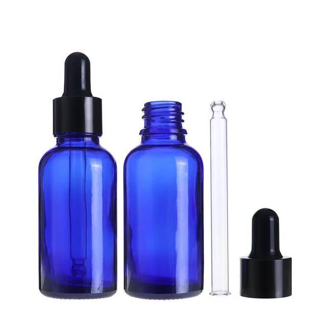 [Coss Pkg.] *แพ็ค100ชุด ขวดแก้วสีน้ำเงิน (รหัสYB18-BL) glass dropper แพคเกจเครื่องสำอางสวย ขวดดรอป ขวดบรรจุเซรั่ม น้ำมัน