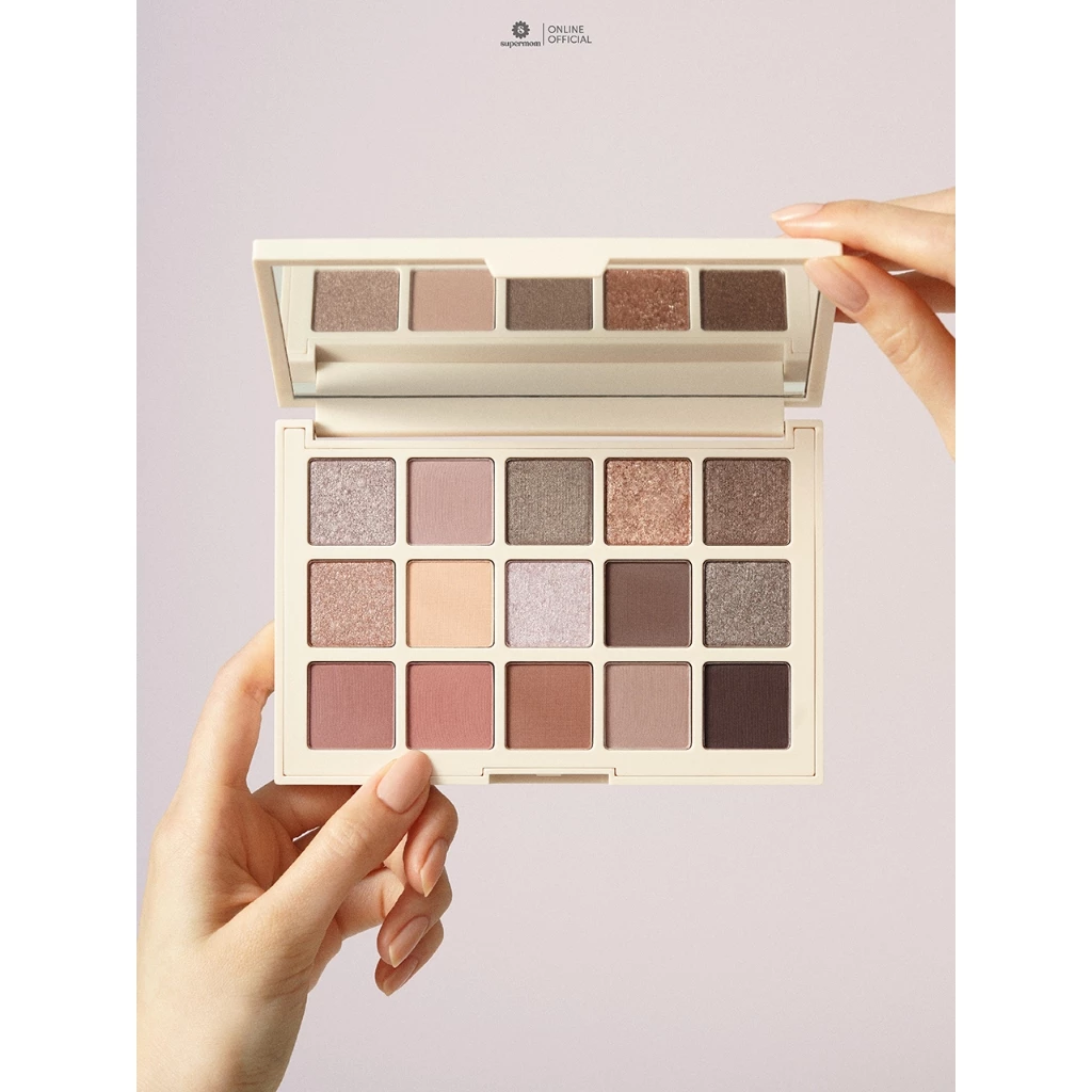 SUPERMOM l NAKED GLOW EYESHADOW PALETTE อายแชโดว์ 15 สี ปริมาณ 1.5 กรัม(x15)