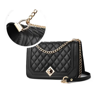 กระเป๋าสะพายข้าง สายโซ่ ลำลองเรียบง่าย หนังพียู คุณภาพ Shoulder Bag สำหรับสตรี จุใส่ของได้เยอะ แมทช์ได้ทุกลุค