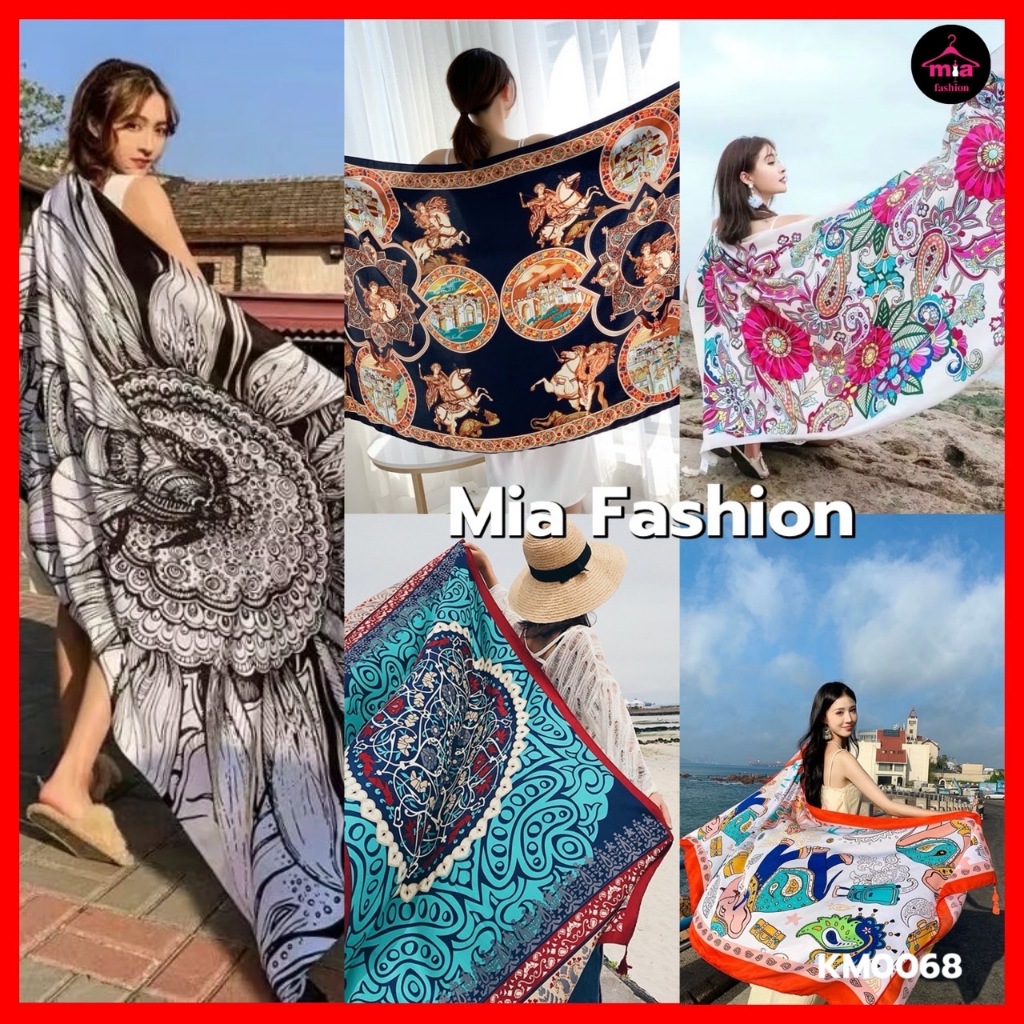 Miafashion (KM0068)​ ผ้าคลุมไหล่ สไตล์โบฮีเมียน #ผ้าหนา กันแดด กันลม