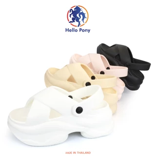 Hello Pony รองเท้ารัดส้น รองเท้าเเฟชั่นส้นสูง มีสายรัดรองเท้า กันลื่น นุ่ม ใส่ได้ทุกฤดูกาล Size 36-41 รุ่น MHM4004