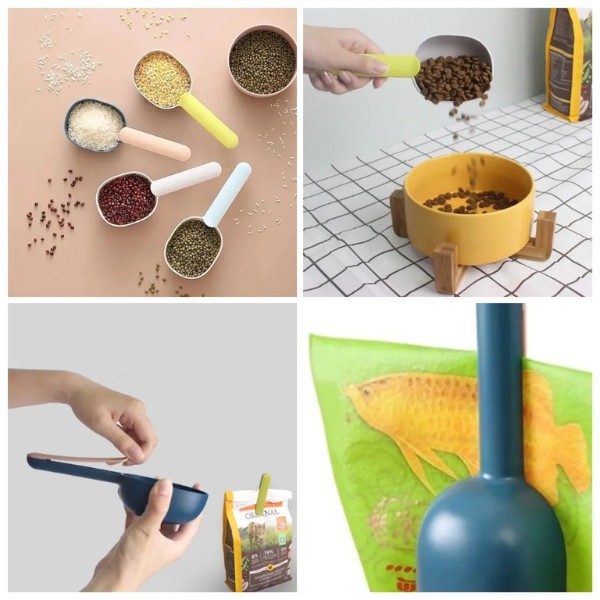 🆔888 ที่ตักอาหารสุนัข แมว ช้อนตักอาหาร พร้อมตัวหนีบปากถุง ช้อนอเนกประสงค์ - รูปที่ 3