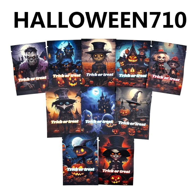 ถุงติดซิปลาย halloween 7*10 cmแพ็ค 50 .ใบ