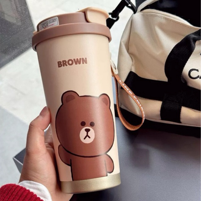 พร้อมส่ง✅ แก้วสแตนเลสเก็บความเย็นหมีบราวน์ Brown Tumbler