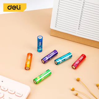 Deli ถ่านอัลคาไลน์ AA ถ่านไฟฉายอัลคาไลน์ AAA 24ก้อน สีรุ้ง ถ่าน 1.5V ของแท้ Alkaline Battery