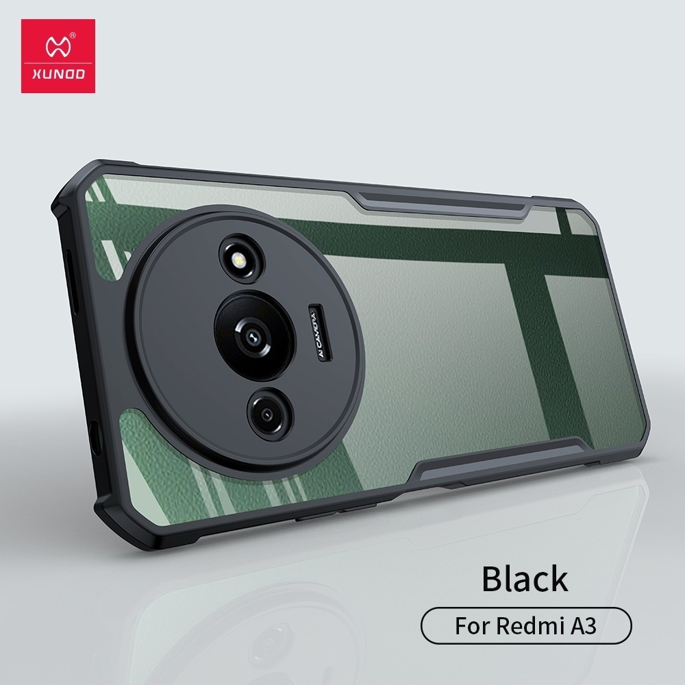 Case สำหรับ Redmi A3 ป้องกันเลนส์กล้อง เคสกันกระแทก เคสหลังใส ขอบนิ่มหลังแข็ง เคสโทรศัพท์ สำหรับ Redmi A3 A1 A2Plus