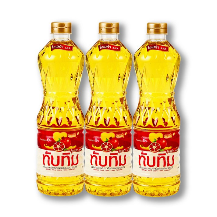 [ส่งฟรี] น้ำมันพืชทับทิม น้ำมันปาล์มทับทิม 3 ขวด ขวดละ 1 ลิตร
