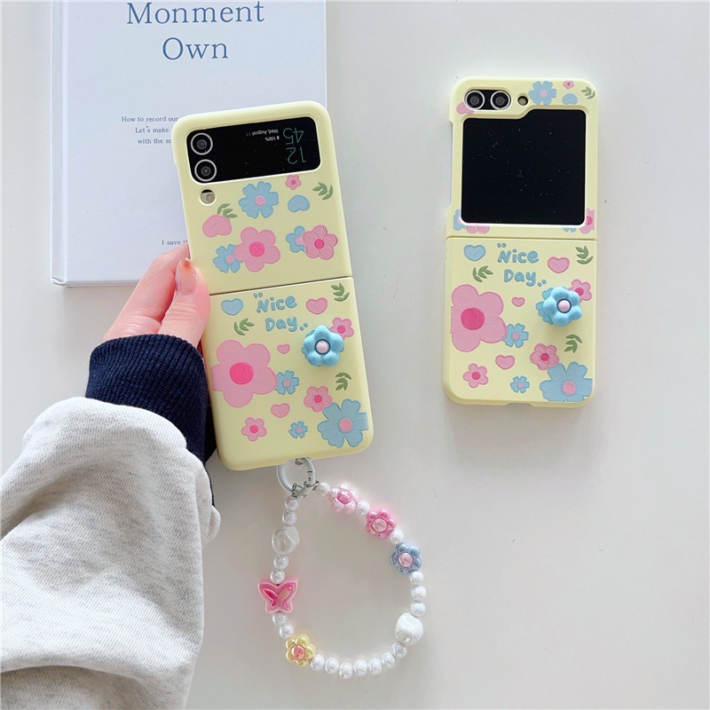 พร้อมส่งจากไทย ! เคสฟลิปลายดอกไม้พาสเทลแสนน่ารัก พร้อมสายคล้องมือ (2009) for Samsung Galaxy Z Flip7 Flip6 Flip5 Flip4/3 ราคา ถูกที่สุด ดีลบีเคเค แกลเลอรีภาพที่ 7