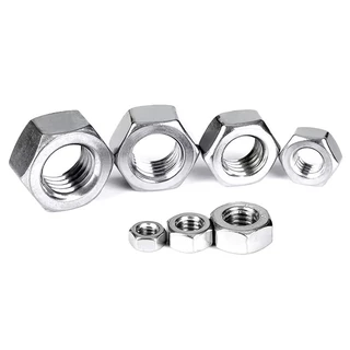 น็อตตัวเมีย หกเหลี่ยม สแตนเลส เกลียวมิล หยาบ DIN934 Stainless Steel Hexagon Nut.