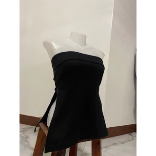 เสื้อเกาะอก ผ้าร่องนิ่มผ่าข้างสายฟอรอบอกครบไซร์ 32-50 นิ้ว