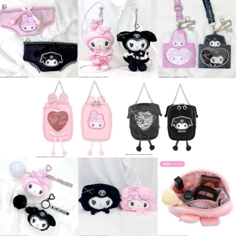 🩷🖤Sanrio พวงกุญแจตุ๊กตา กระเป๋าสำอาง พวงกุญแจ ซองใส่บัตร กระเป๋า สินค้านำเข้าจากประเทศญี่ปุ่นแท้100%🩷🖤